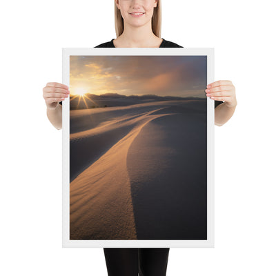 White Sands Sunset Framed Matte