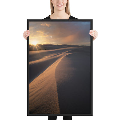White Sands Sunset Framed Luster