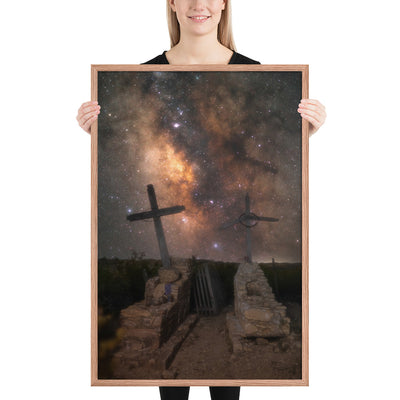 Terlingua Cemetery Milky Way Framed Luster