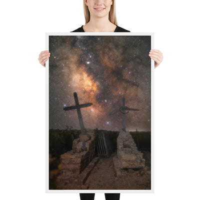 Terlingua Cemetery Milky Way Framed Luster