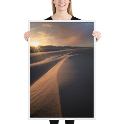 White Sands Sunset Framed Luster